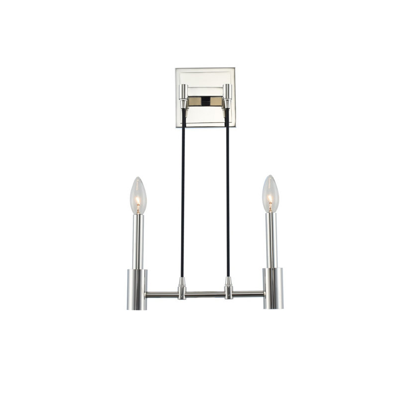Kingston Candle Wall Light, Polished Nickel