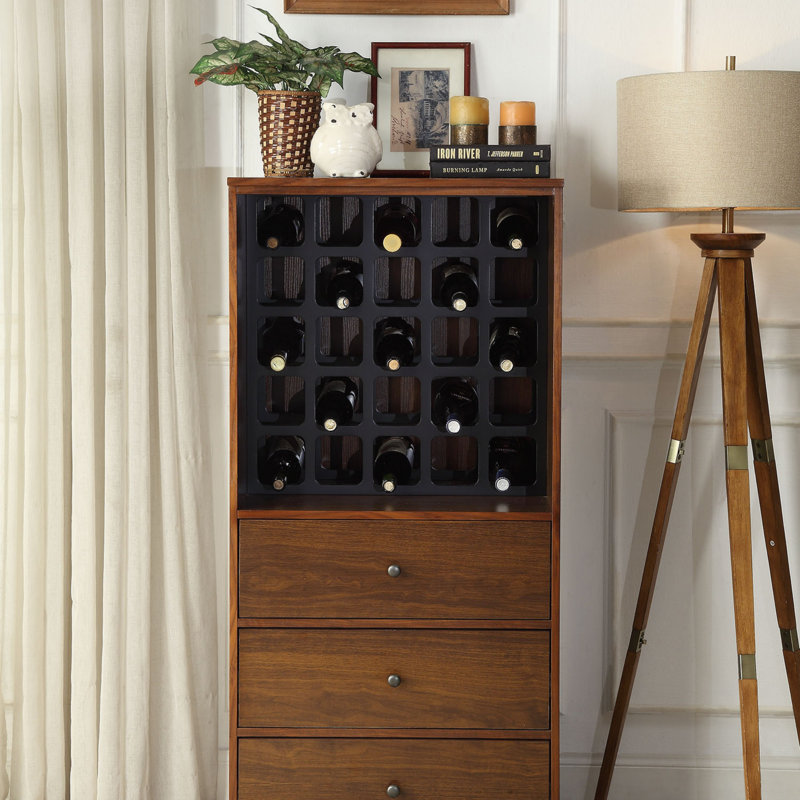 Wiesta Walnut Finish Wine Cabinet