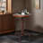 Industrial Bar Table 32.28"-36.22" Height Adjustable Swivel Round Wood Tabletop 23.62" Dia, Kitchen Dining Office Coffee Bistro Pub Table-217893140-217893141
