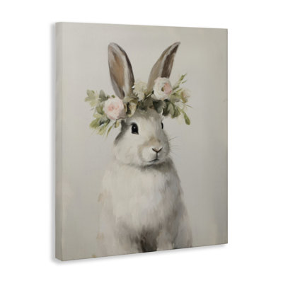 «Bunny Floral Crown», art mural par Arlington Prints