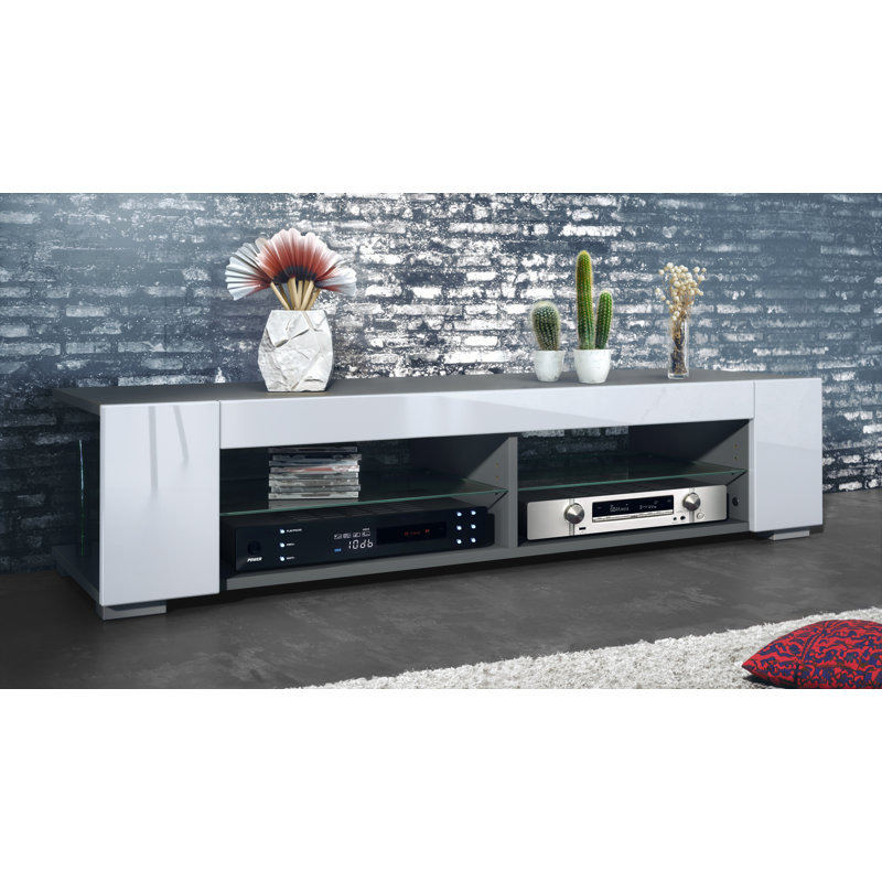 Awura Unfinished TV Stand for TVs up to 65", Glossy White
