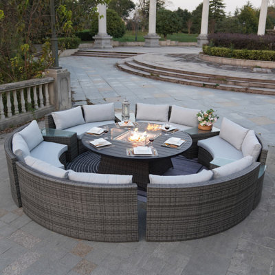 Ensemble de conversation modulaire pour 12 personnes avec coussins