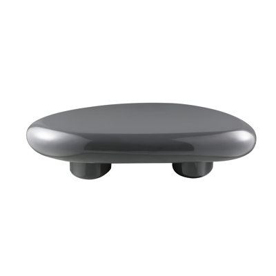 Table basse ronde grise ultrabrillante