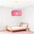1-light Pink Rattan Drum Pendant Light Dimmable
