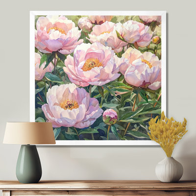 Pivoines dans le jardin de fleurs II - pivoines, art mural