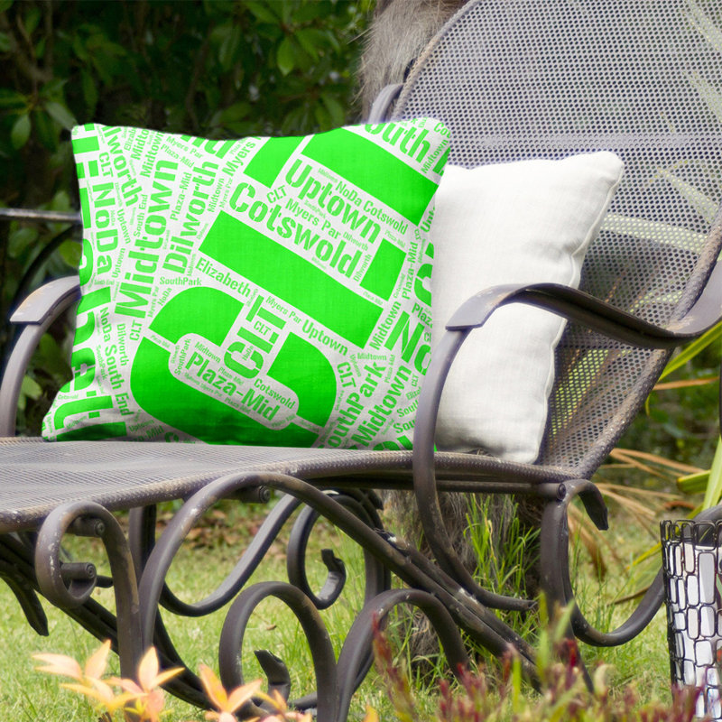 Coussin décoratif intérieur/extérieur charlotte, Oui, H 18 po x l 18 po, Vert
