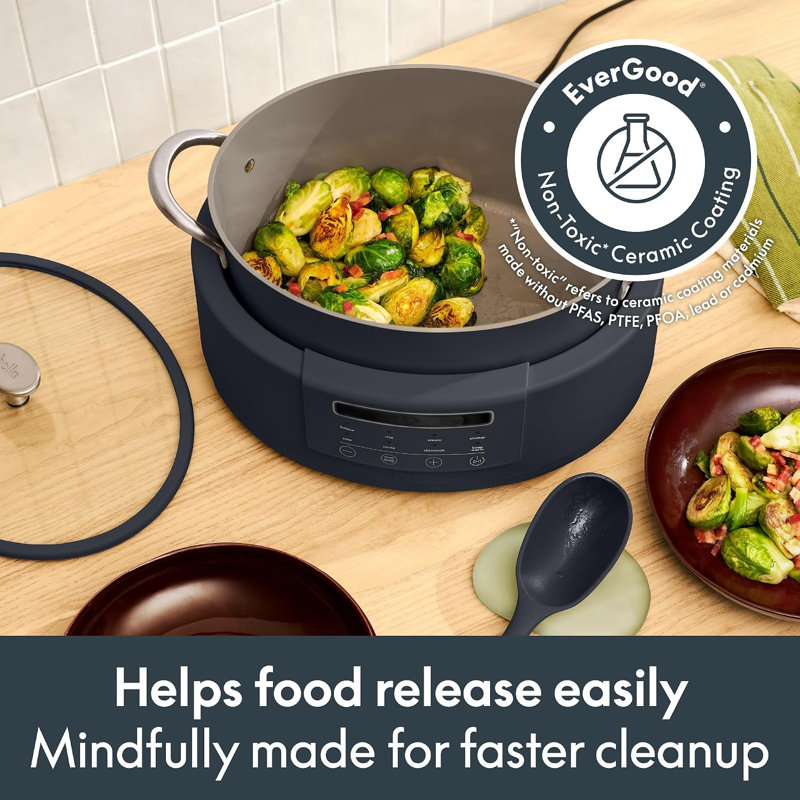Bella MULTI 10-in-1 7 Quart MultiCooker, Slate, Slate