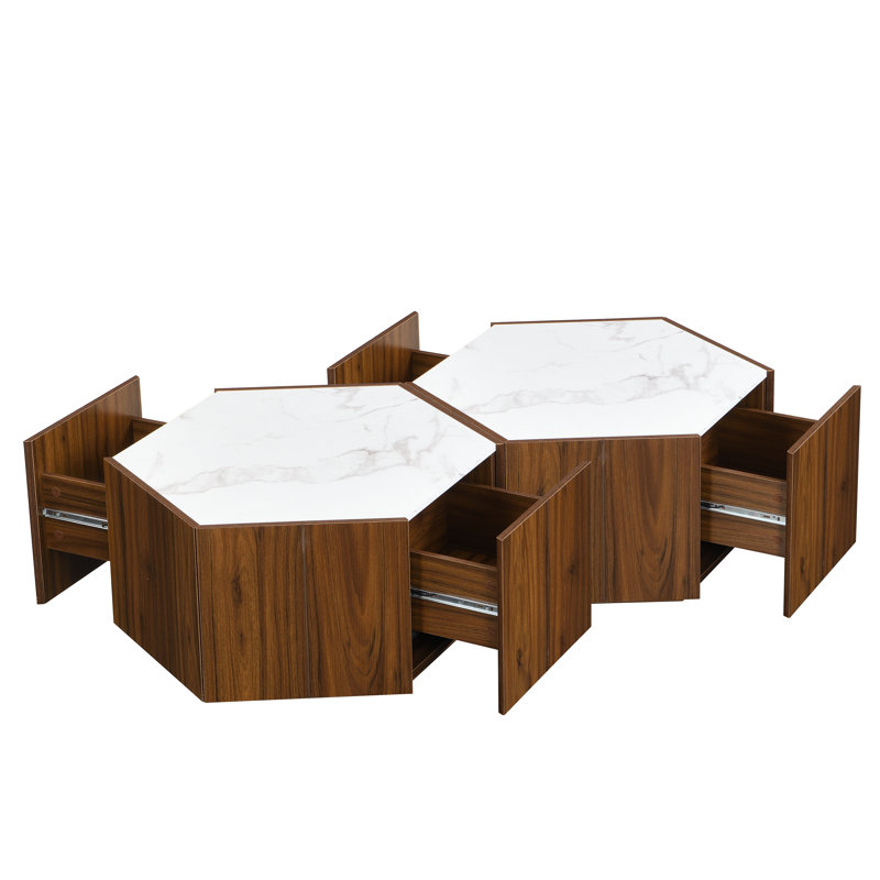 Table basse polyvalente Hexagonal Country Vintage