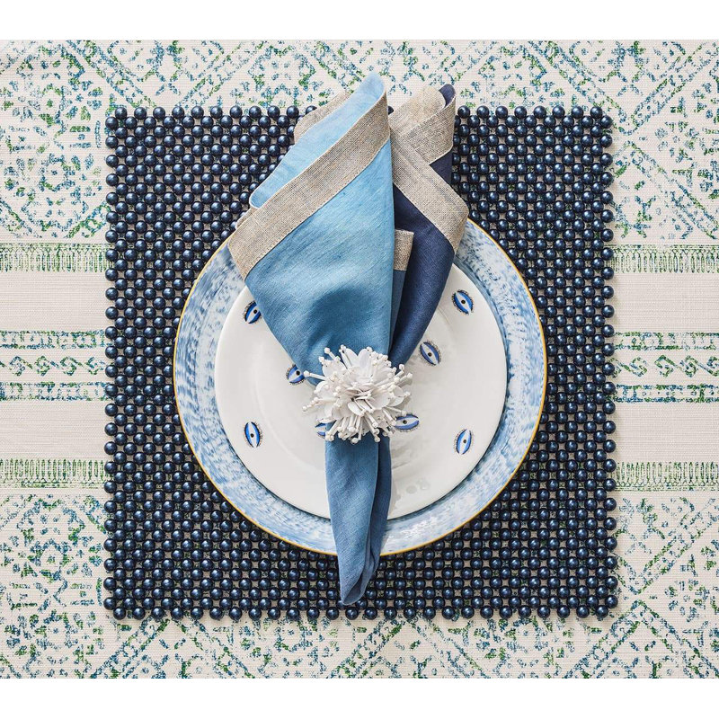 Dip Dye Linen Napkin, Navy/Blue