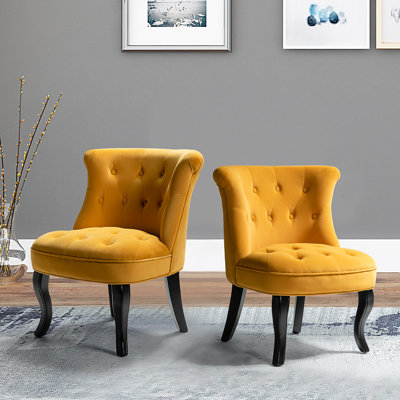 Grenier Upholstered Wingback Button-Tufted Side Chair