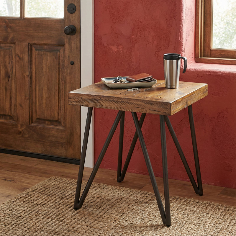 Solid Wood Top End Table
