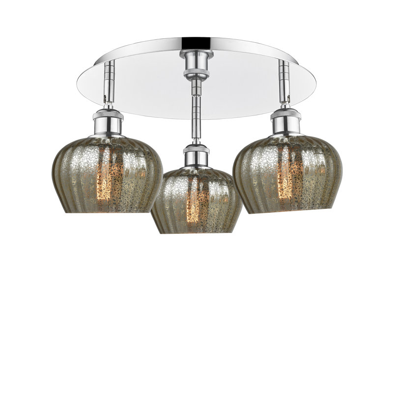 Bergeman Glass Flush Mount, Mercury, Polished Chrome
