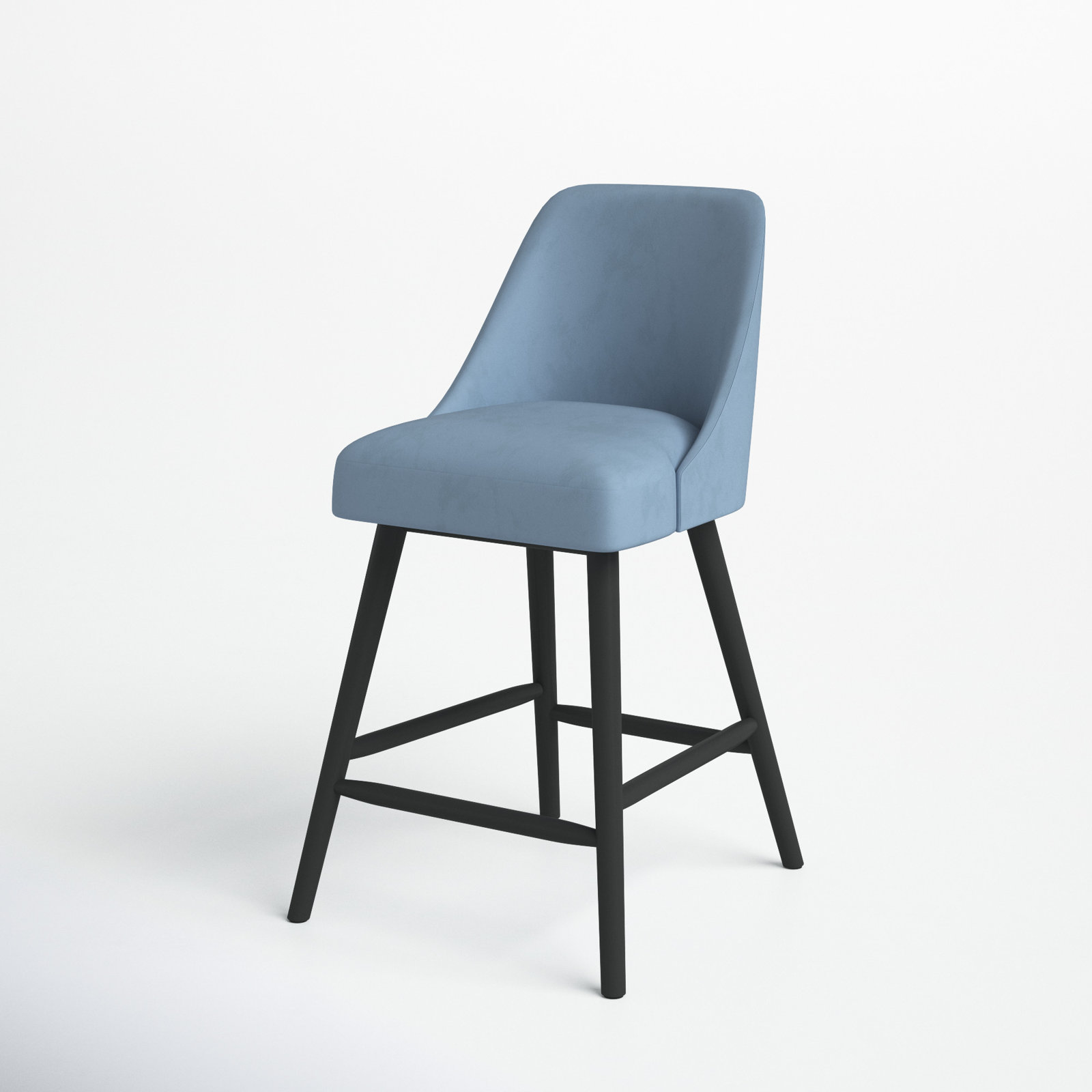 Gallie Counter & Bar Stool, Counter Stool (27" Seat Height), Classic Ocean Velvet