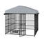 Secure And Durable Iron Dog Kennel Outdoor Stylish Design With Weatherproof Cover