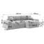 Puffy 4 Seater Chenille Corner Sofa with Storage-136114171-136114174