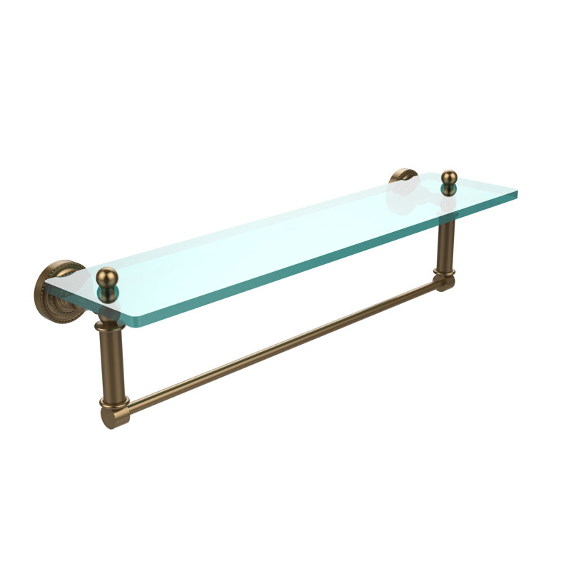 Marchmont Bracket Shelf with Towel Bar, 22", Brushed Bronze