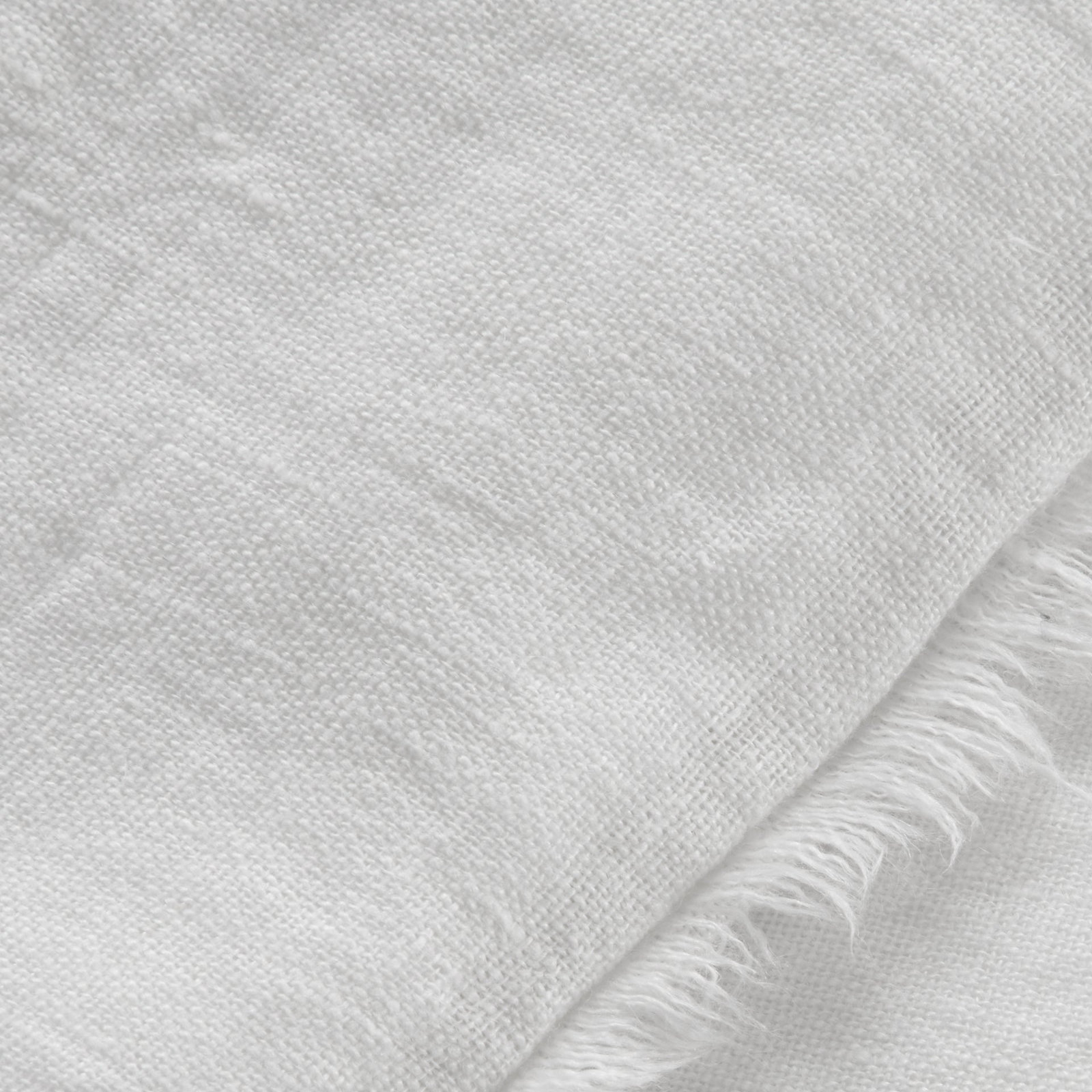Hunter Fringed Linen Lumbar Throw Pillow, White