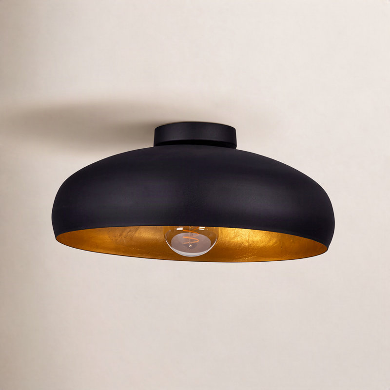 Gavina Semi Flush Mount, Black/Gold