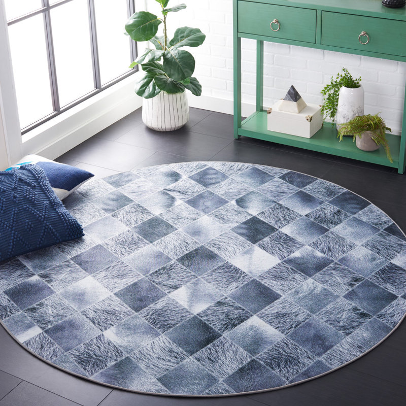 Faux Hide Performance Machine Washable Animal Print Rug, Round 6'