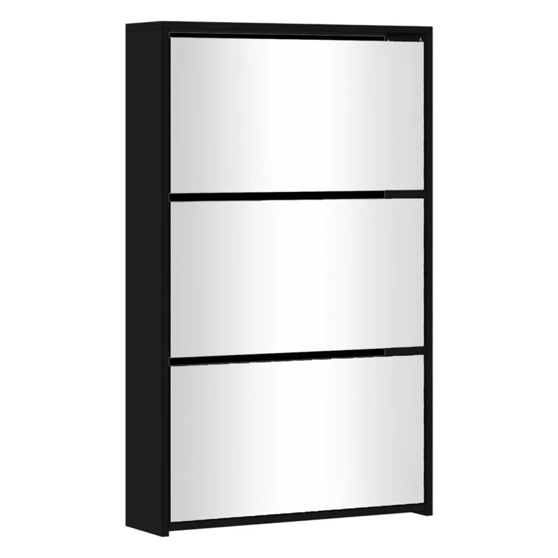 4 Pair Flip Down Shoe Storage, Black