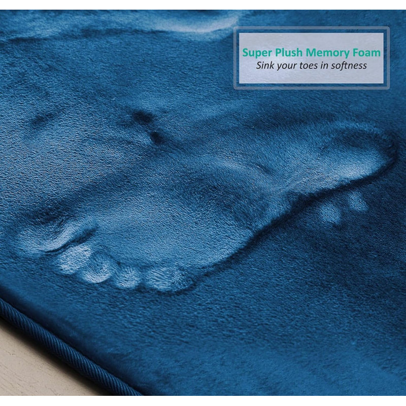 Ultra Soft and Absorbent Memory Foam Contour Mat with Non-Slip Backing, Charcoal/Gray