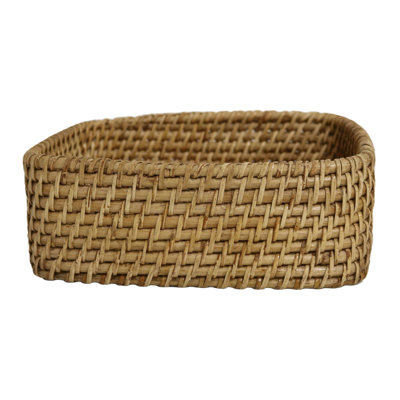 Panier profond en cuivre et rotin 12 po Home & Manor