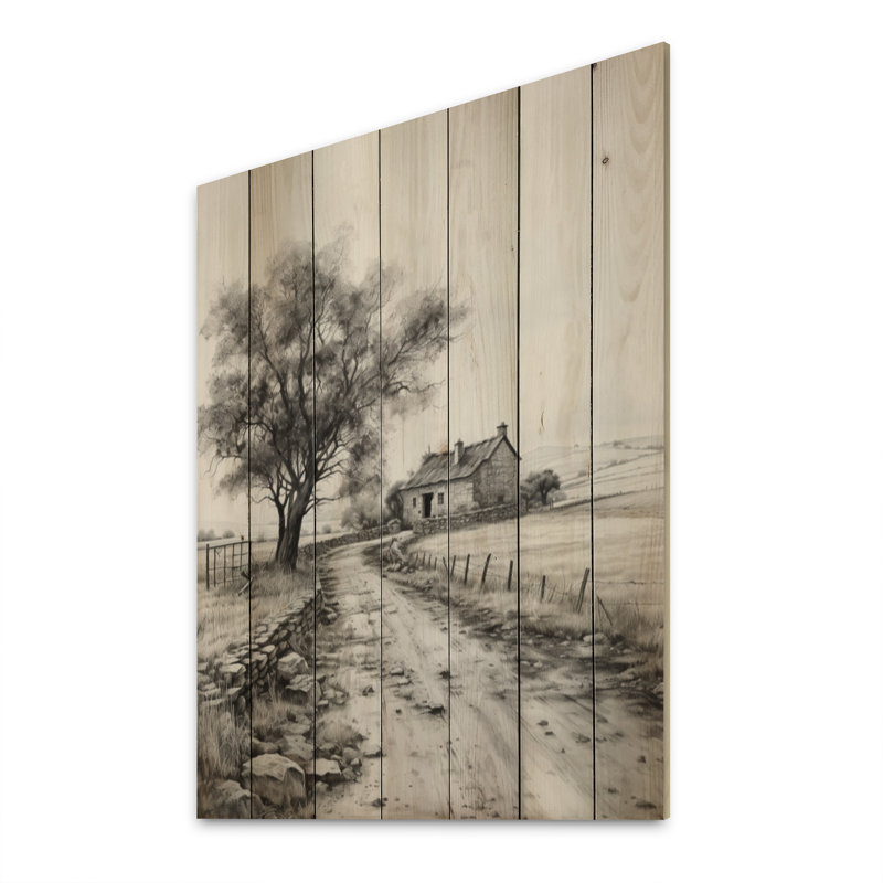«Farmhouse Tranquil Retreat» sur impression sur bois, H 40 po x l 30 po x P 0,78 po
