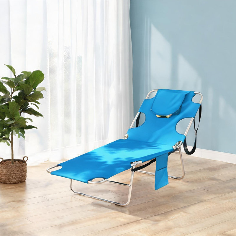 Fauteuil inclinable en acier avec dossier réglable à cinq positions pour le patio et le salon