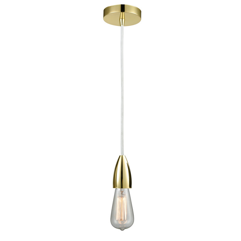 Cecile 1 - Light Single Pendant, Gold/White