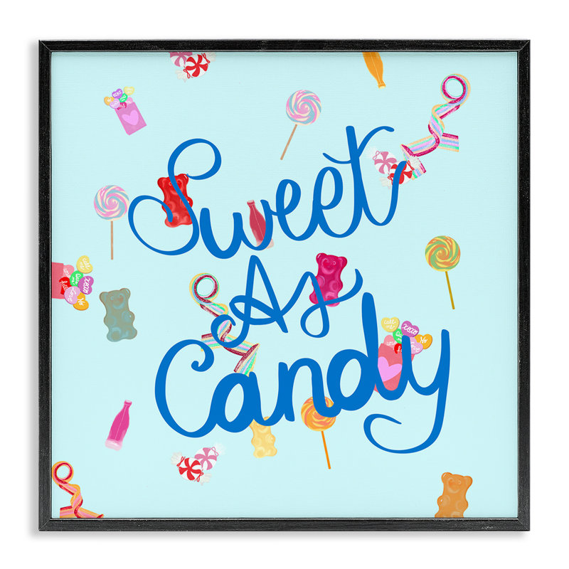 Sweet As Candy Framed Giclee, design by Ashley Singleton, Midnight Black Framed Giclee, 12" H x 12" W