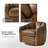 Guarracino 29.25" Top-Grain Leather Swivel Chair With Solid Wood Base Set Of 2-1233362442