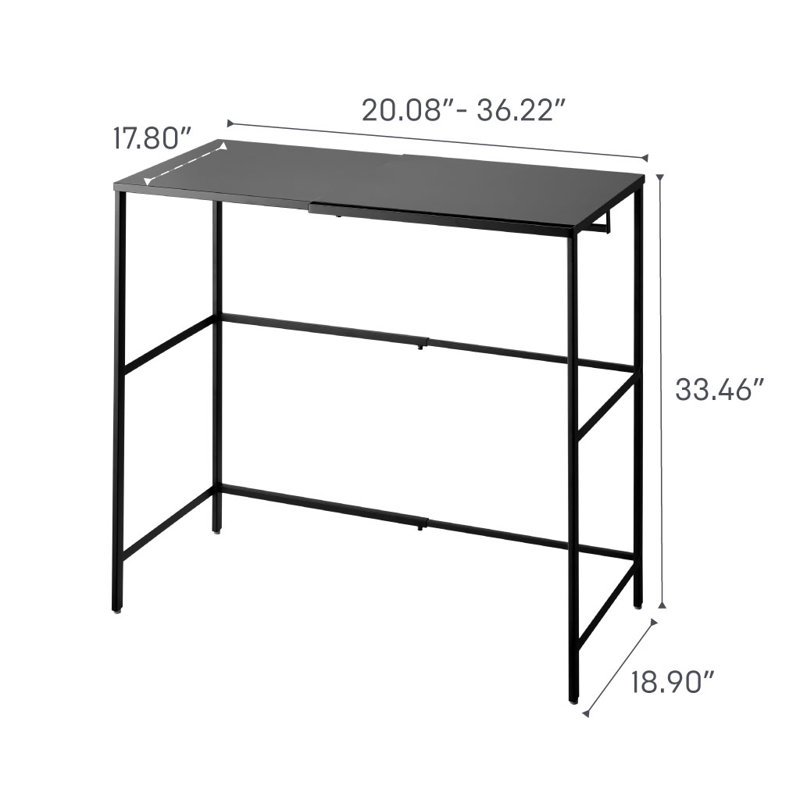 Expandable Black Steel Suitcase Rack with Storage Bar