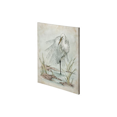 Toile texturée blanche aigrette à la main