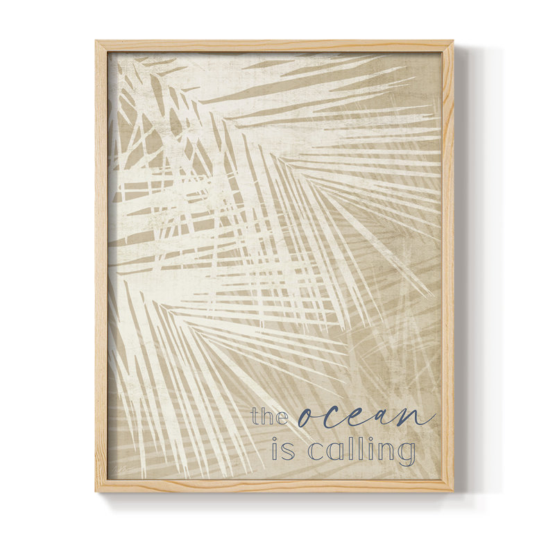 Ocean Calling Palms Framed Print - Solid Wood