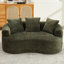 Fauteuil incurvé Olive, petit modèle en chenille avec 3 coussins, mousse à mémoire de forme, aucun assemblage requis, sans animaux, poids maximal supporté : 136 kg, assise profonde idéale pour les petits espaces, assemblage nécessaire, matériau confortable en mousse pour un confort optimal.