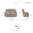 Ensemble de salon inclinable 3 pièces Hwang Plliow-731270710