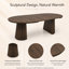 Ensemble table et chaises ovales extensibles (39,37" à 70,87") avec chaises en rotin tressé-1175600225-1175600237