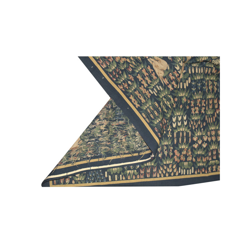Hand-Knotted High-Quality Green and Beige Area Rug