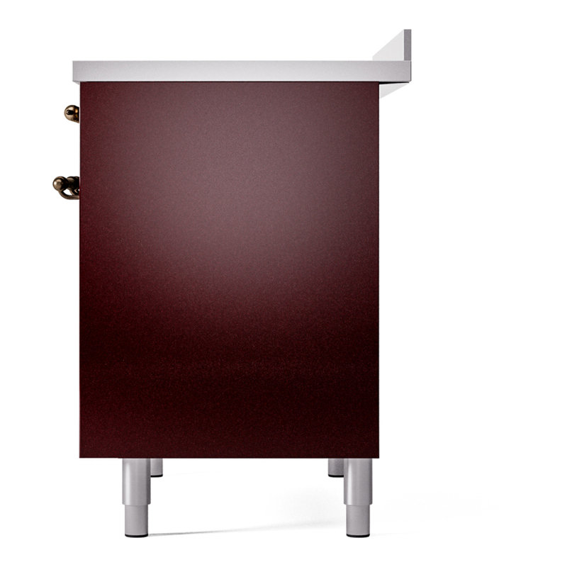 ILVE Nostalgie II 40 in Induction Range, Burgundy/Bronze