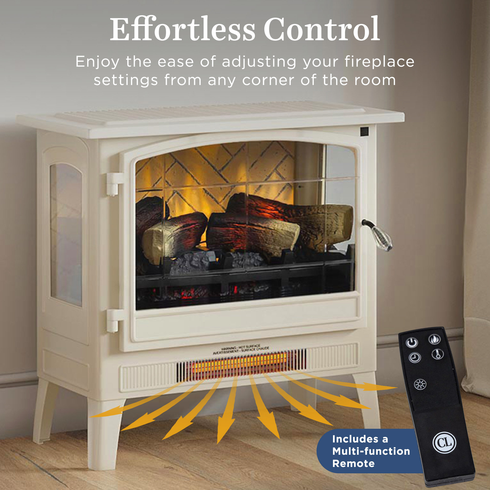 Country Living Smart Infrared Electric Fireplace Stove Heater - Thumbnail 4