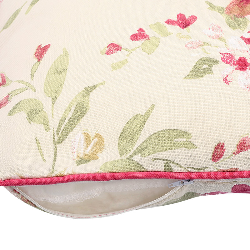 Floral Square Throw Cushion, Red