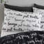 Script Text Black/White Reversible Duvet Cover Set-71278261