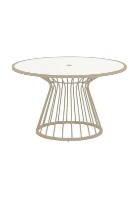 Kali 60 inch Round Dining Umbrella Table, Gray, 28" H x 48" W x 48" D