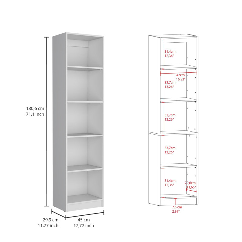 Bibliothèque design à 5 niveaux Home Xs - Maximisez l'espace avec une solution de rangement élégante