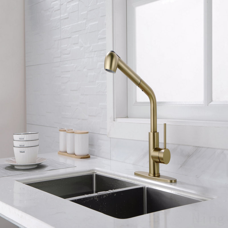 Robinet de lavabo / lavabo à poignée simple en acier inoxydable résistant aux taches avec fonction de jet double