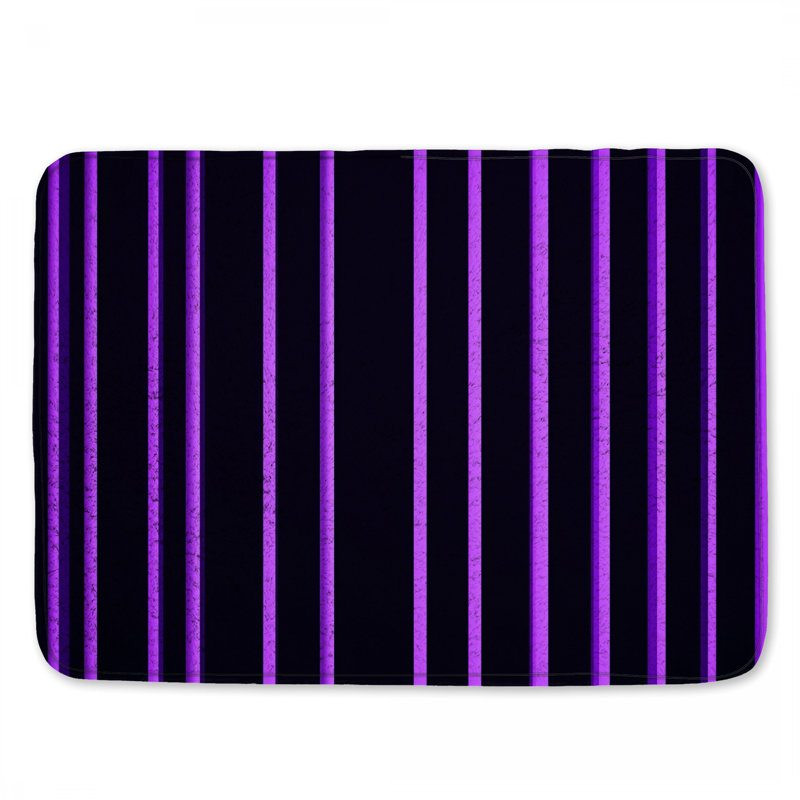 Tapis de bain mauve à rayures verticales, L 24 po x L 17 po