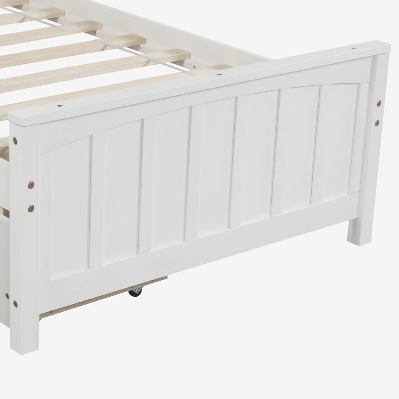 Lit plateforme simple avec rangement Casimiro, Blanc