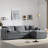 Modular Sectional Sofa With Movable Ottoman-229194961