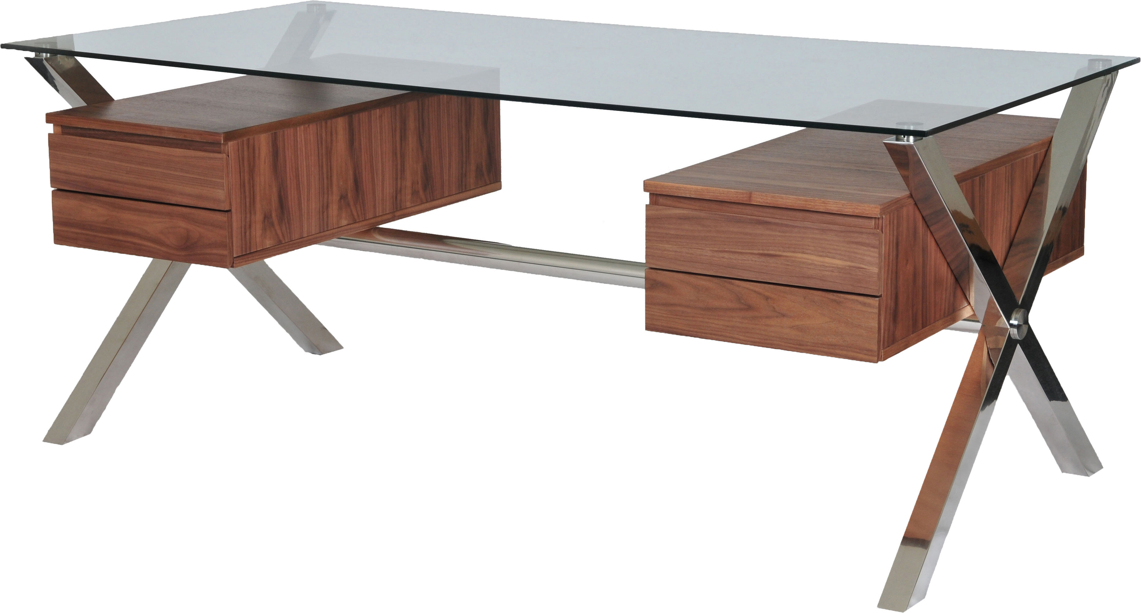 Debanhy Writing Desk Modern Office Desk with 4 Drawers 17 Stories Color (Top): Walnut