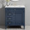 Meuble-lavabo 30 po - 3 tiroirs + plateau coulissant et organisateur de porte, glissières à fermeture en douceur. Base à pieds romains, évier en céramique 6,7 po, plateforme de robinet 4 po